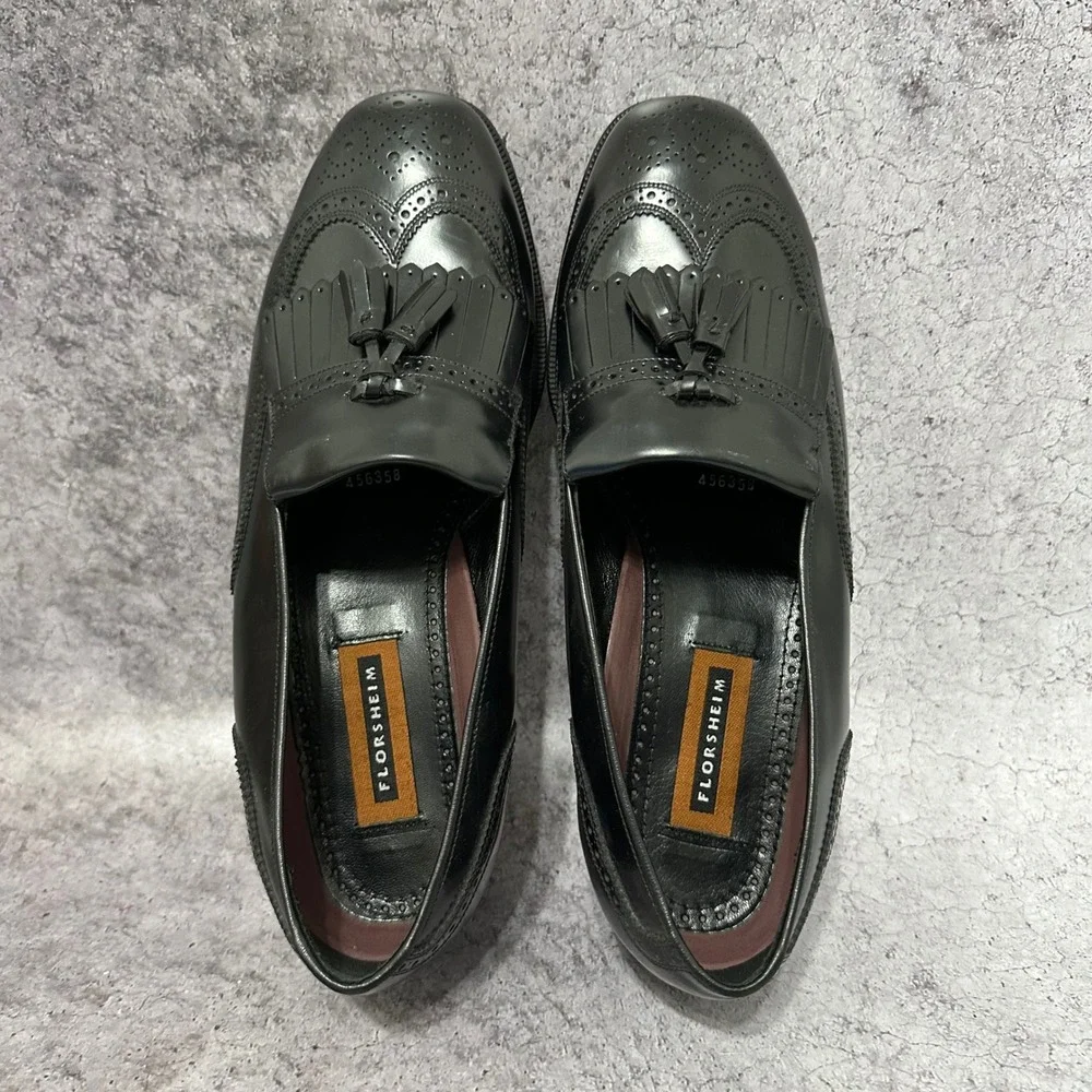 Florsheim Lexington Wingtip Tassel Loafer Mens 11 3E Blk Leather 17073-01 Dress